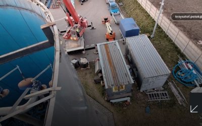 Wymiana wadliwej konstrukcji dachowej zbiornika ppoż.